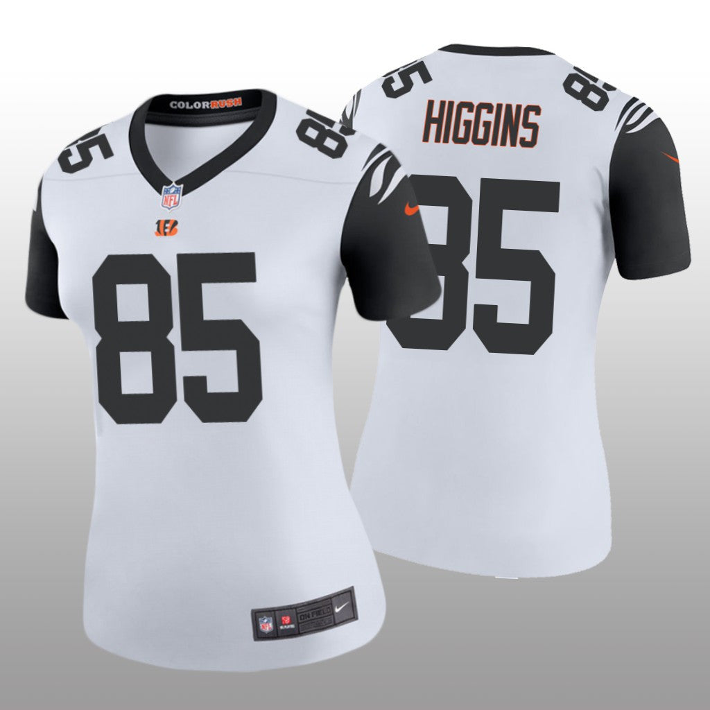 Cincinnati Bengals Tee Higgins White Jersey Color Rush Legend Women's