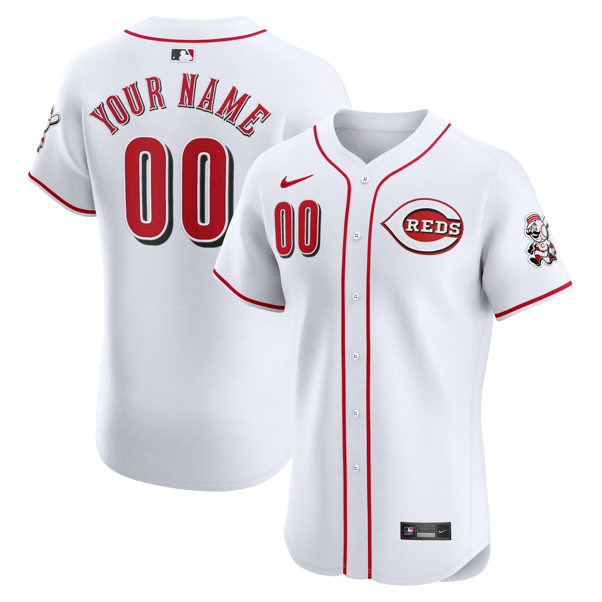 Cincinnati Reds Nike Home Elite Custom Jersey White