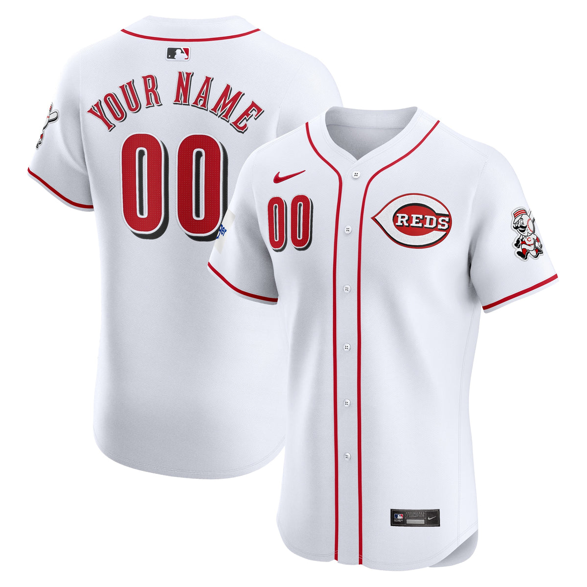 Cincinnati Reds Nike Home Elite Custom Patch Jersey White