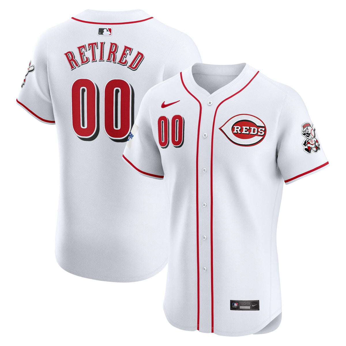 Cincinnati Reds Nike Home Elite Pick-A-Player Retired Roster Patch Jersey White