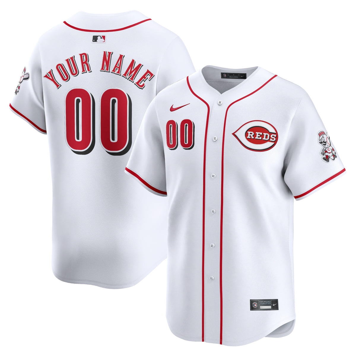 Cincinnati Reds Nike Home Limited Custom Jersey White