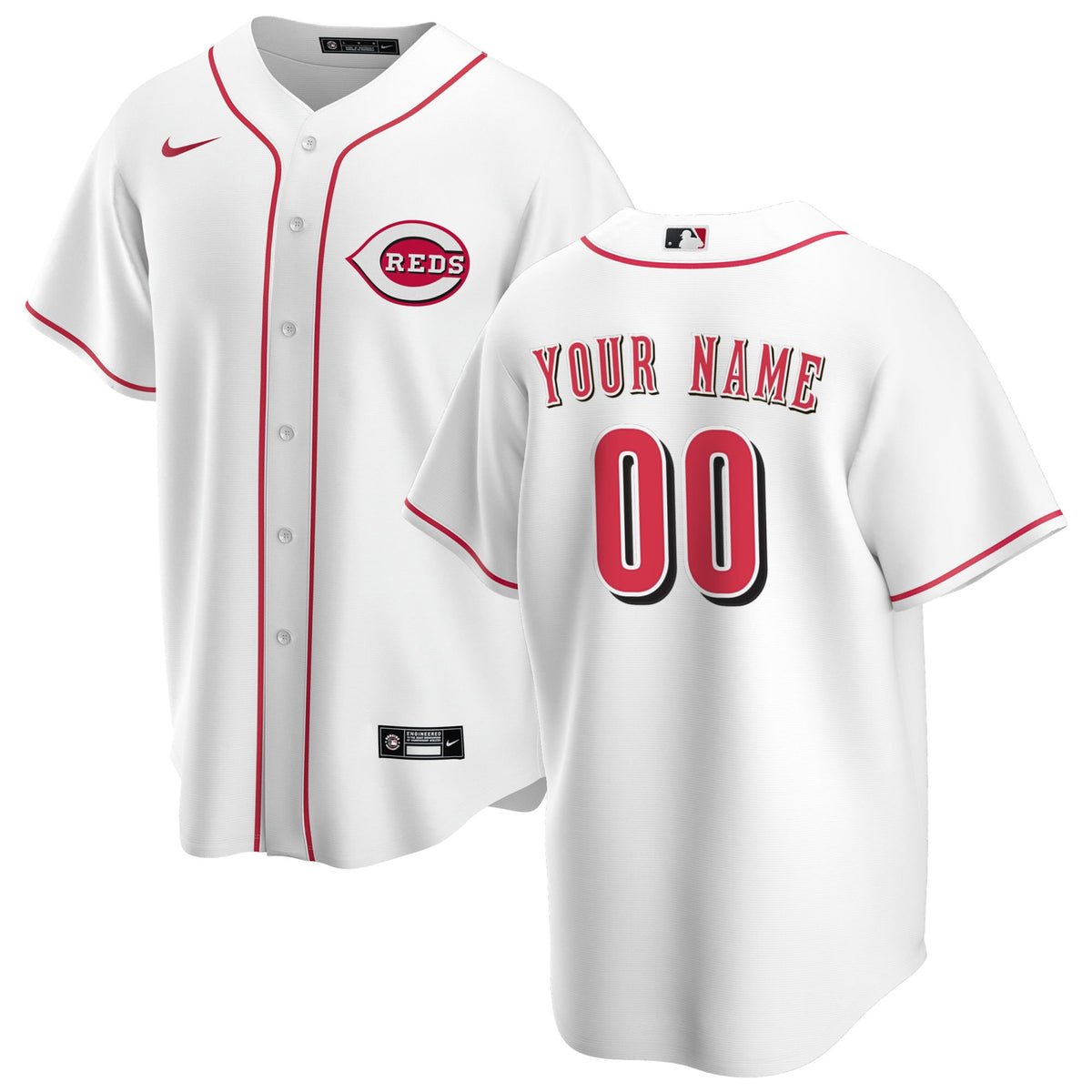 Cincinnati Reds Nike Home Replica Custom Jersey White