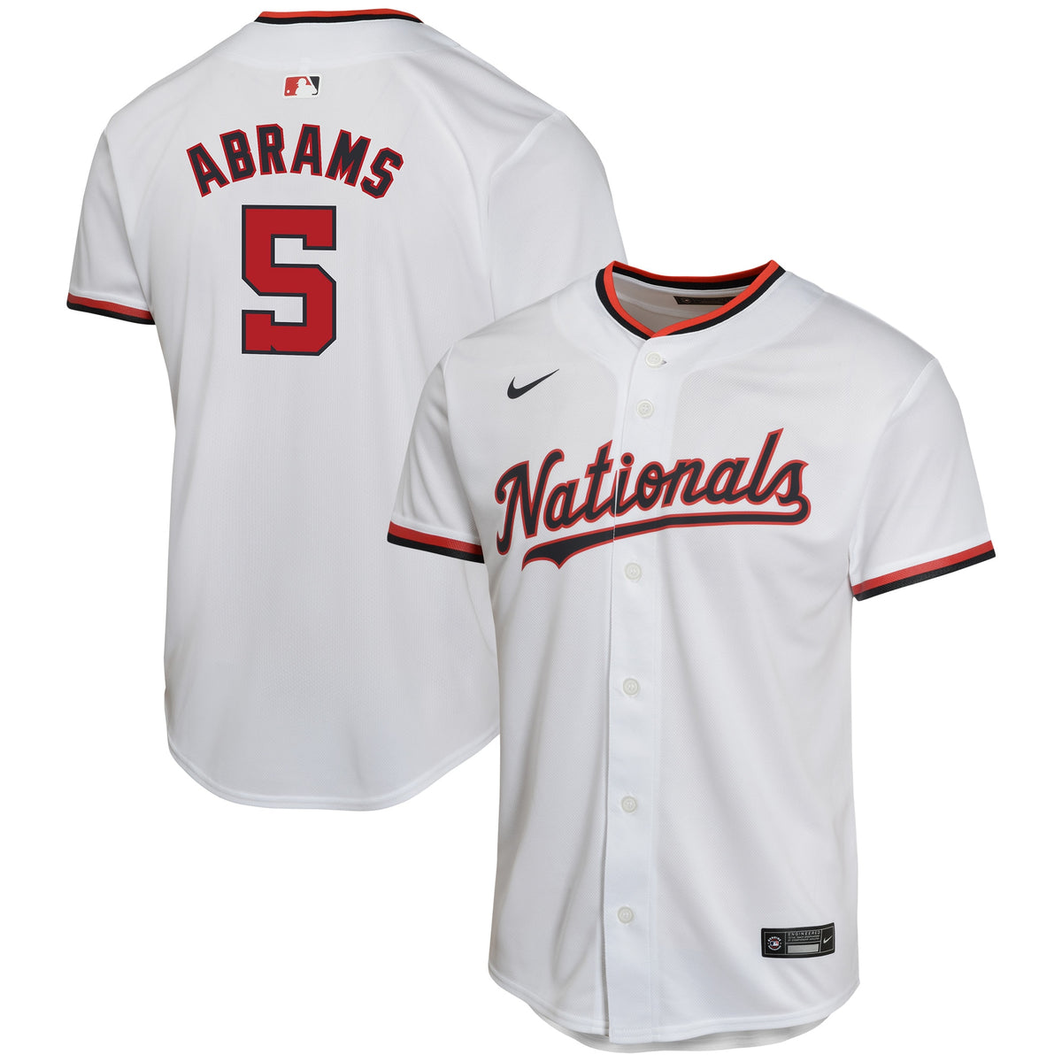 CJ Abrams Washington Nationals Nike Youth Home Game Player Jersey White
