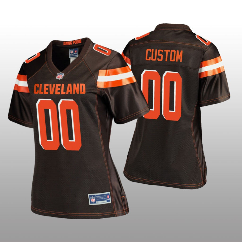 Cleveland Browns # Brown Custom Game Jersey Women