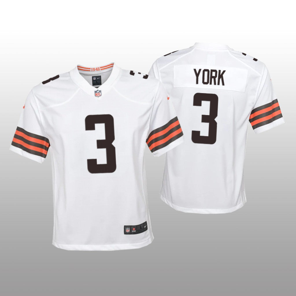 Cleveland Browns Cade York White Jersey Game Youth