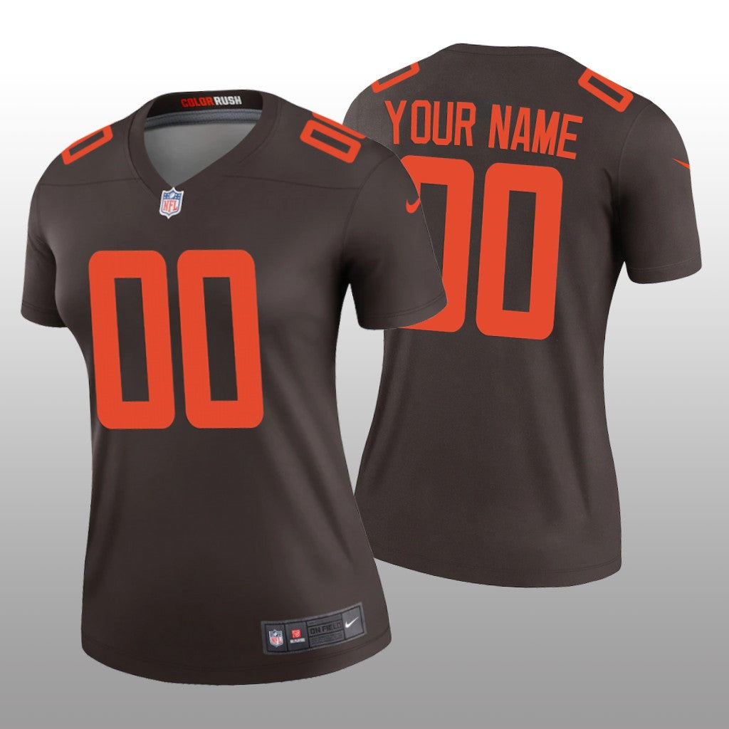 Cleveland Browns Custom Brown Jersey Alternate Legend Women's