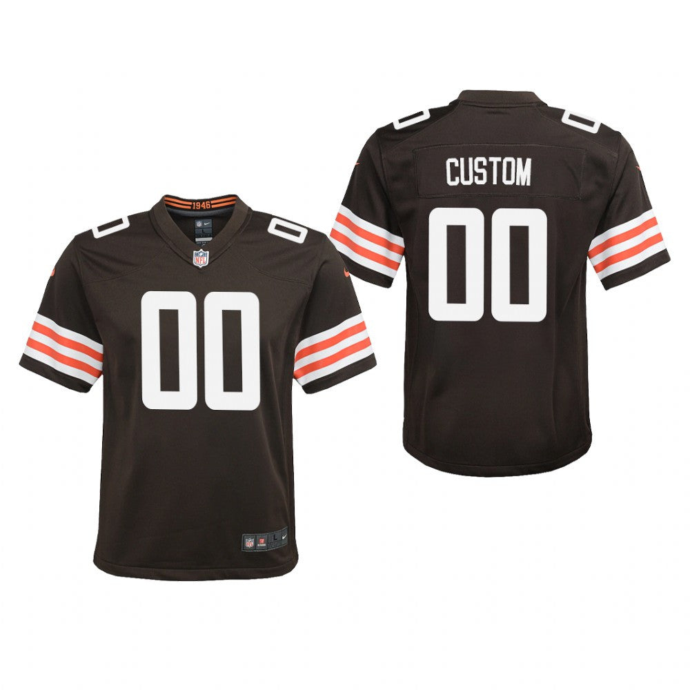 Cleveland Browns Custom Brown Jersey Game Youth