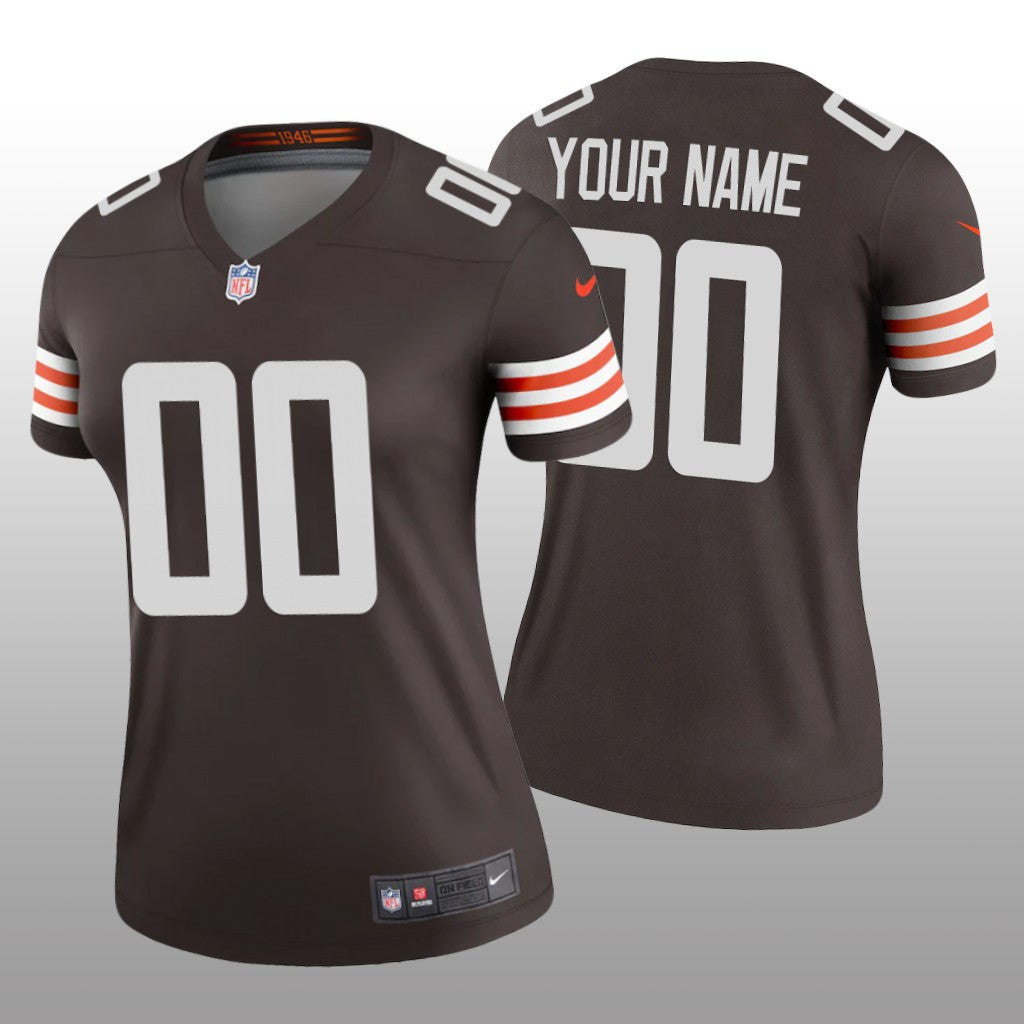 Cleveland Browns Custom Brown Jersey Legend Women's