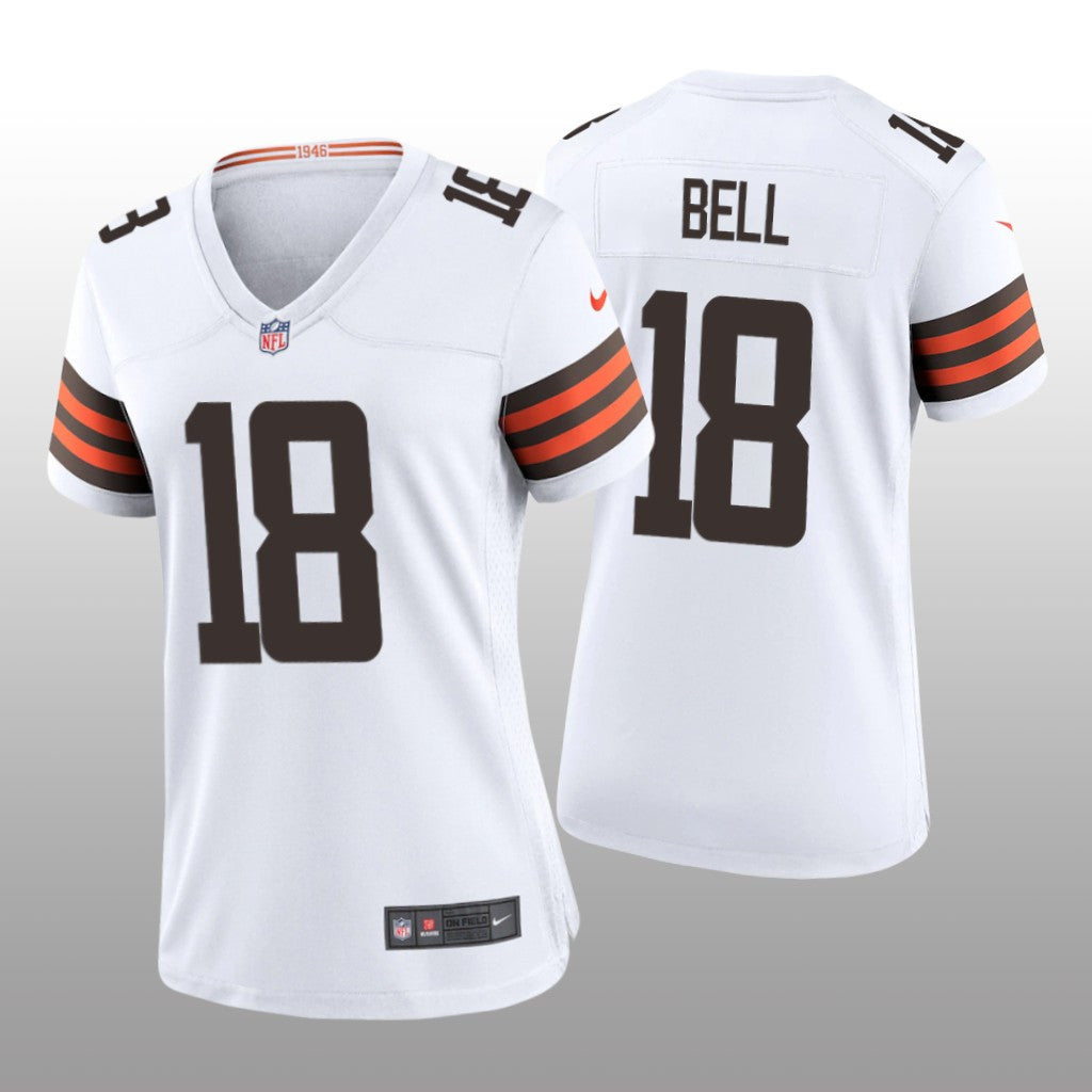 Cleveland Browns David Bell White Jersey Game Women's