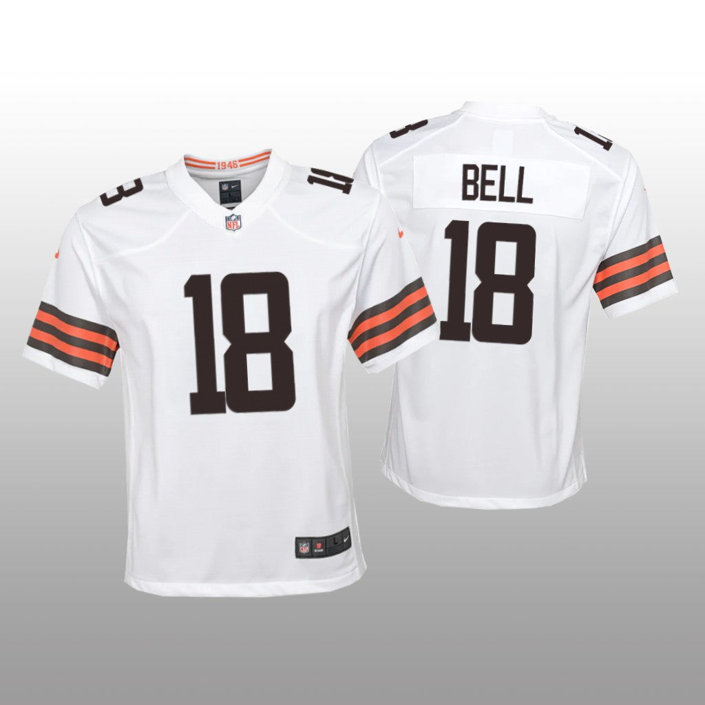 Cleveland Browns David Bell White Jersey Game Youth