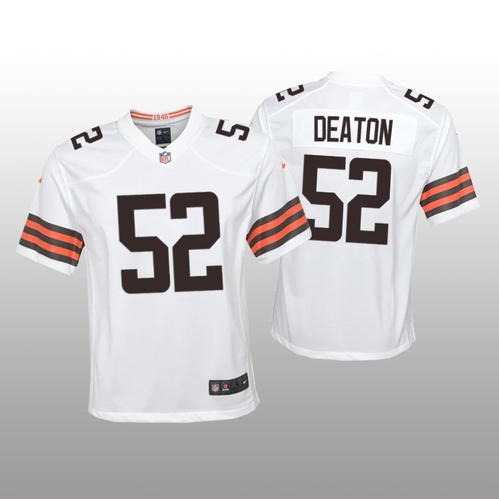 Cleveland Browns Dawson Deaton White Jersey Game Youth