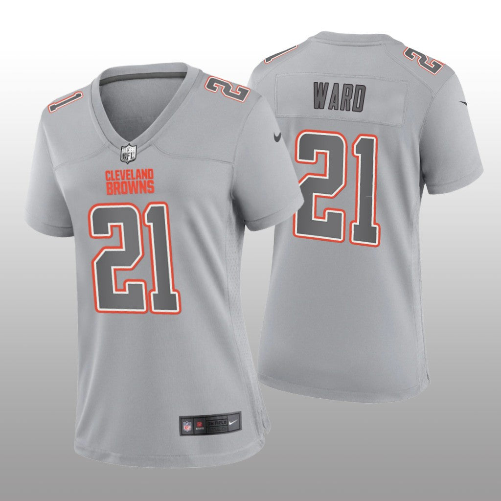 Cleveland Browns Denzel Ward Gray Jersey Atmosphere Fashion Game Women's