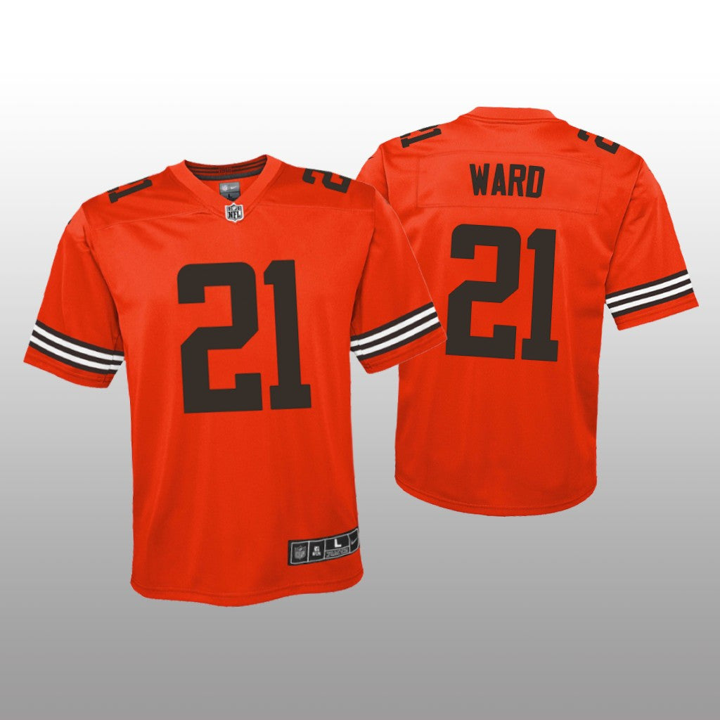 Cleveland Browns Denzel Ward Orange Jersey Inverted Game Youth