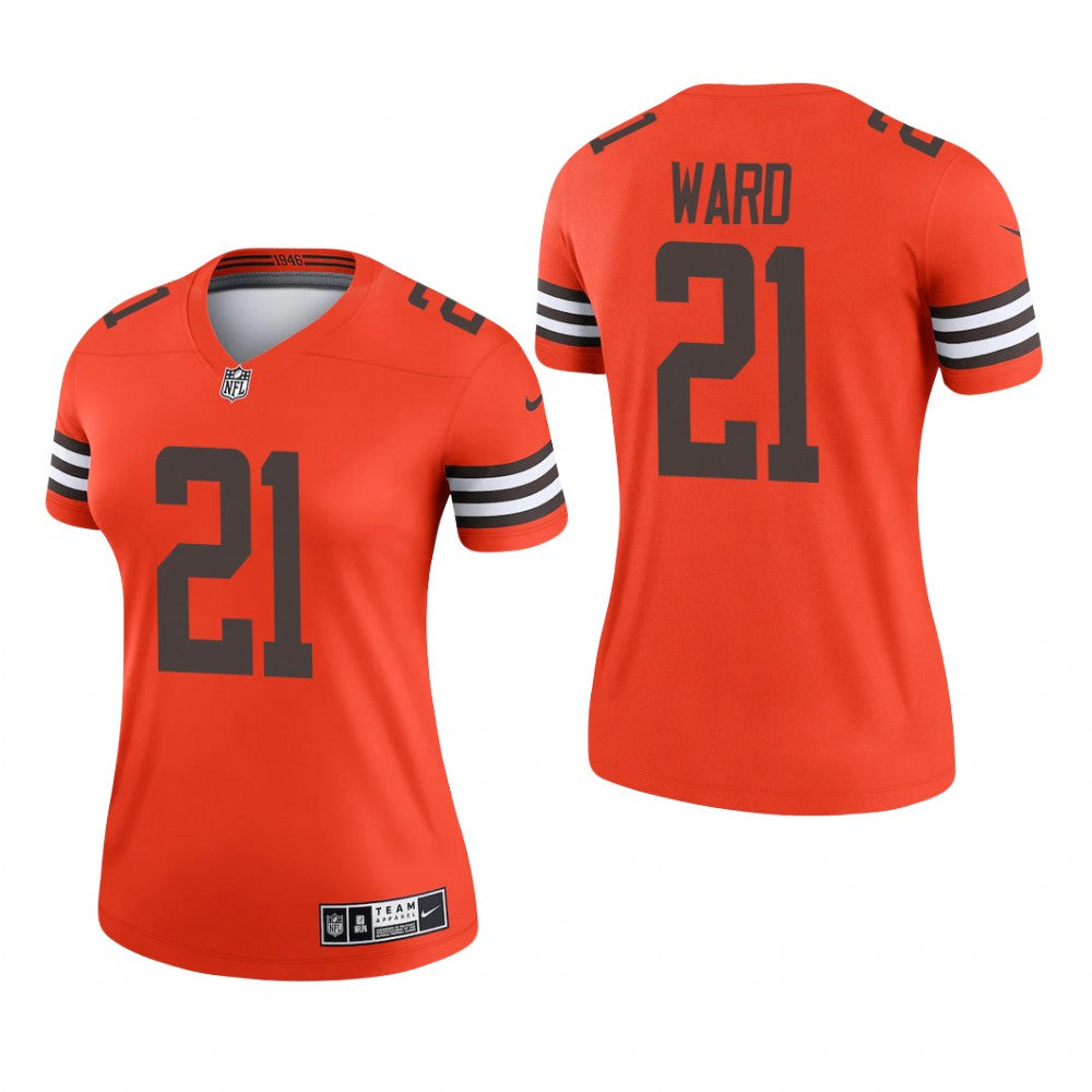 Cleveland Browns Denzel Ward Orange Jersey Inverted Legend Women's