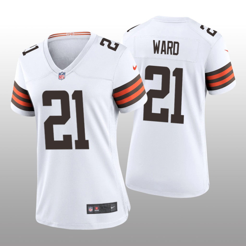 Cleveland Browns Denzel Ward White Jersey Game Women's