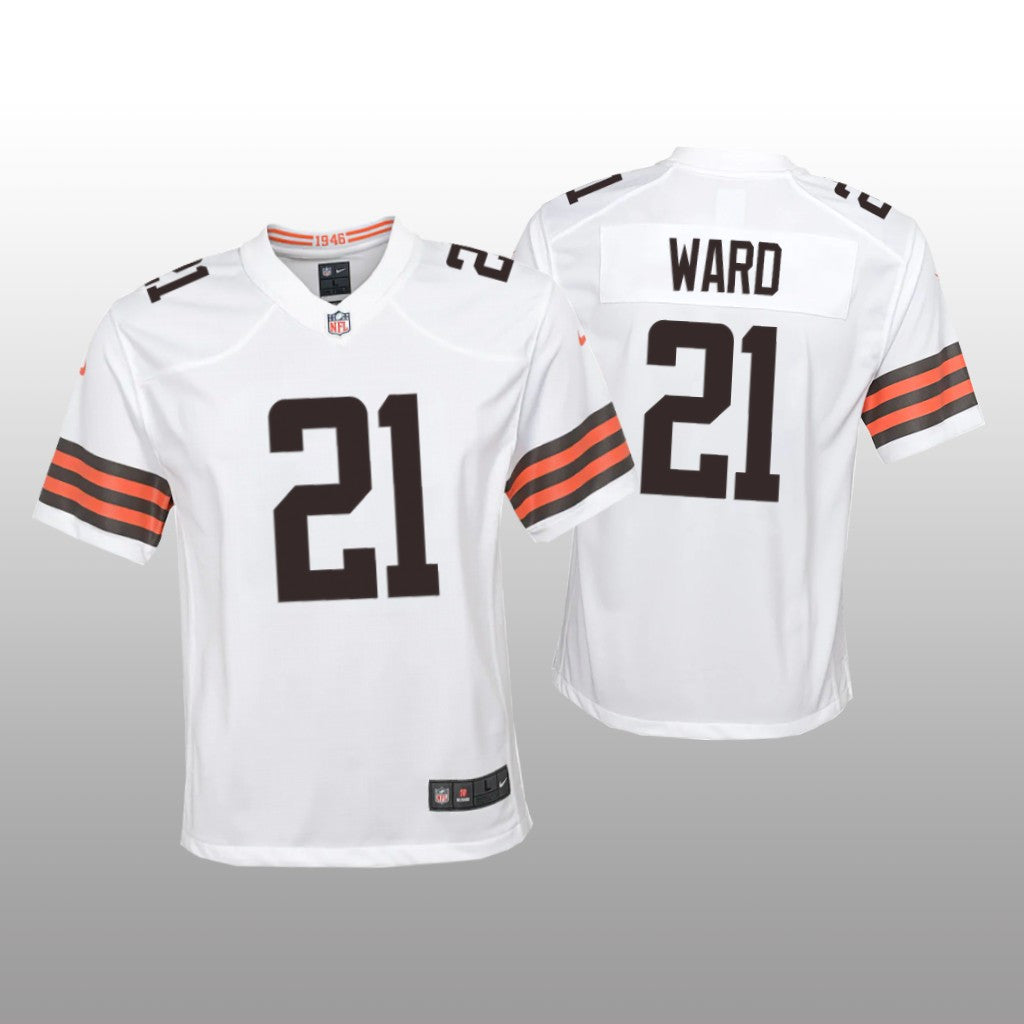 Cleveland Browns Denzel Ward White Jersey Game Youth