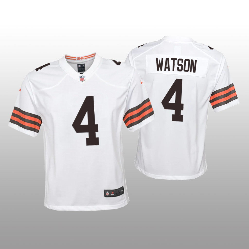 Cleveland Browns Deshaun Watson White Jersey Game Youth