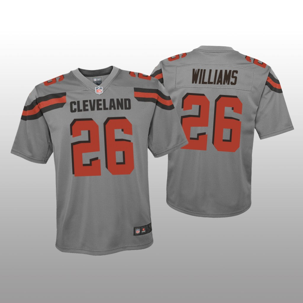 Cleveland Browns Greedy Williams Gray Jersey Inverted Game Youth