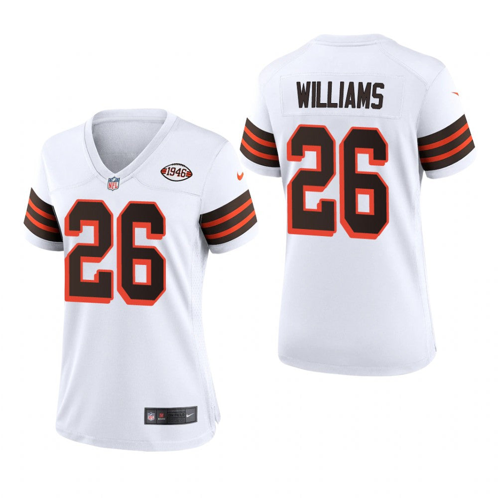 Cleveland Browns Greedy Williams White Jersey 1946 Collection Women's
