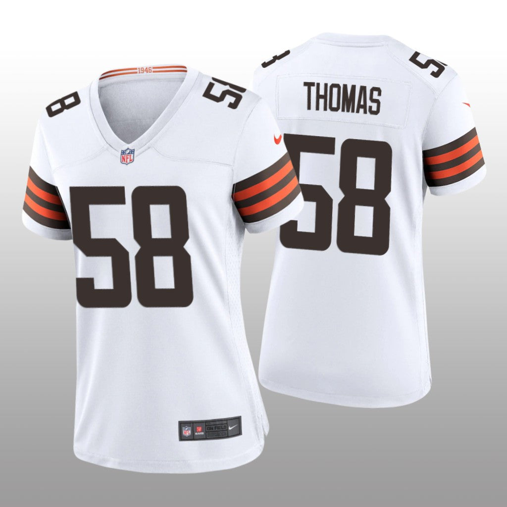 Cleveland Browns Isaiah Thomas White Jersey Game Women's
