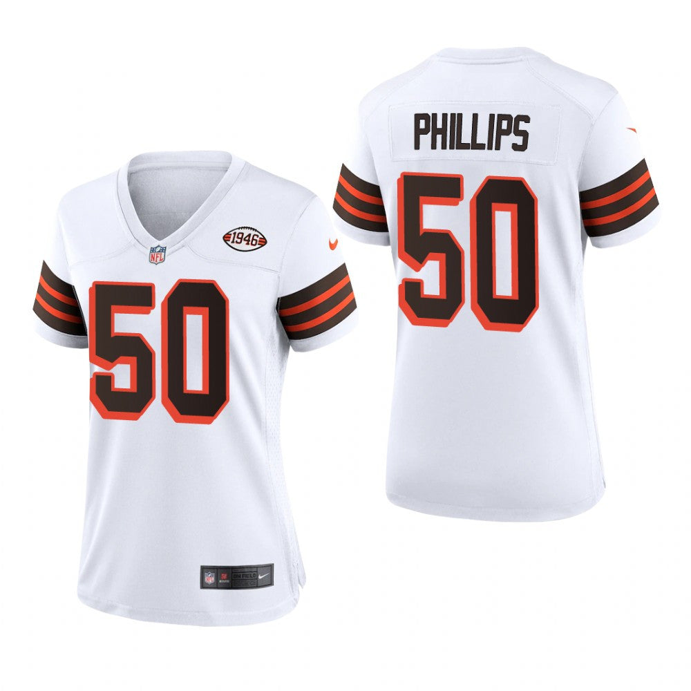 Cleveland Browns Jacob Phillips White Jersey 1946 Collection Women's