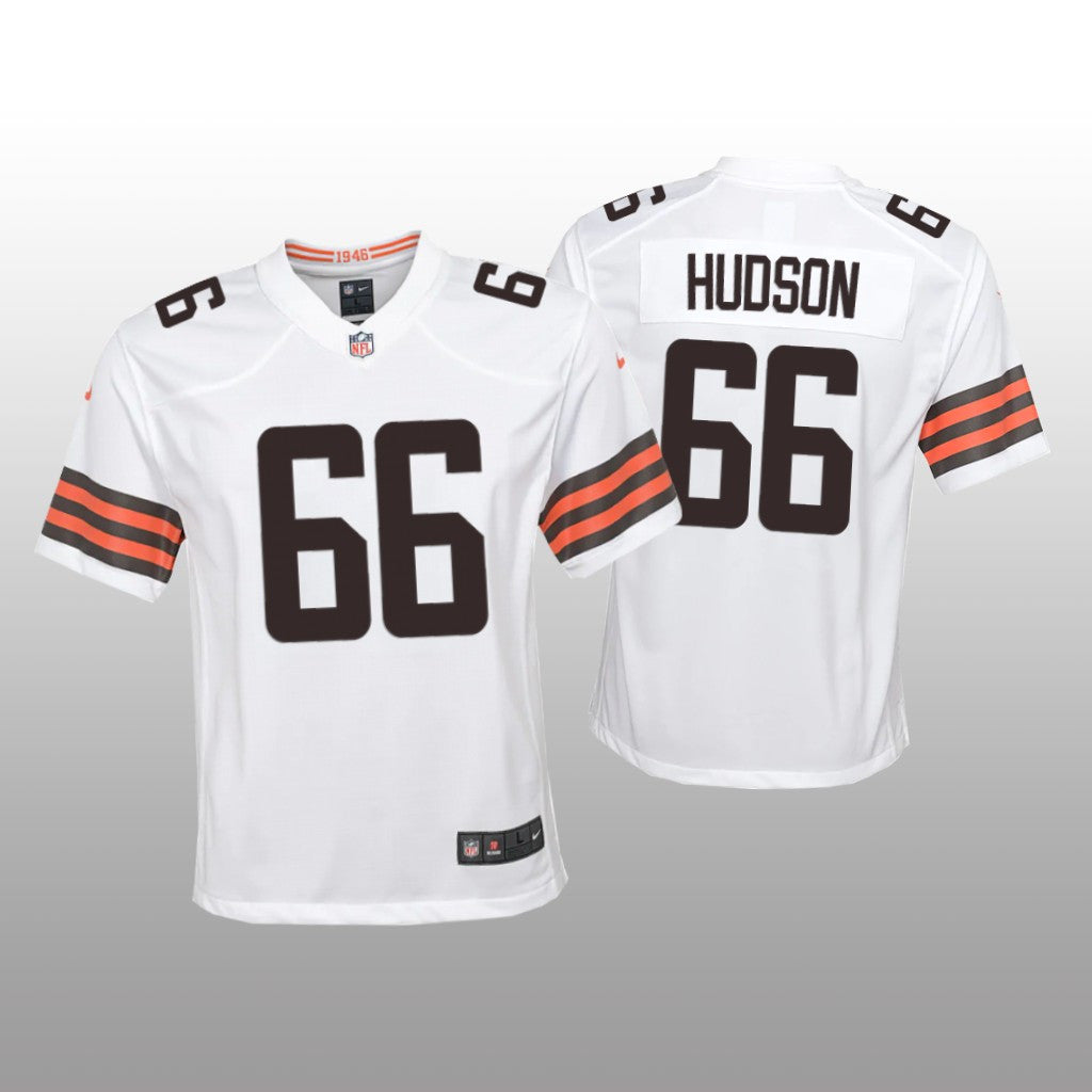 Cleveland Browns James Hudson White Jersey Game Youth