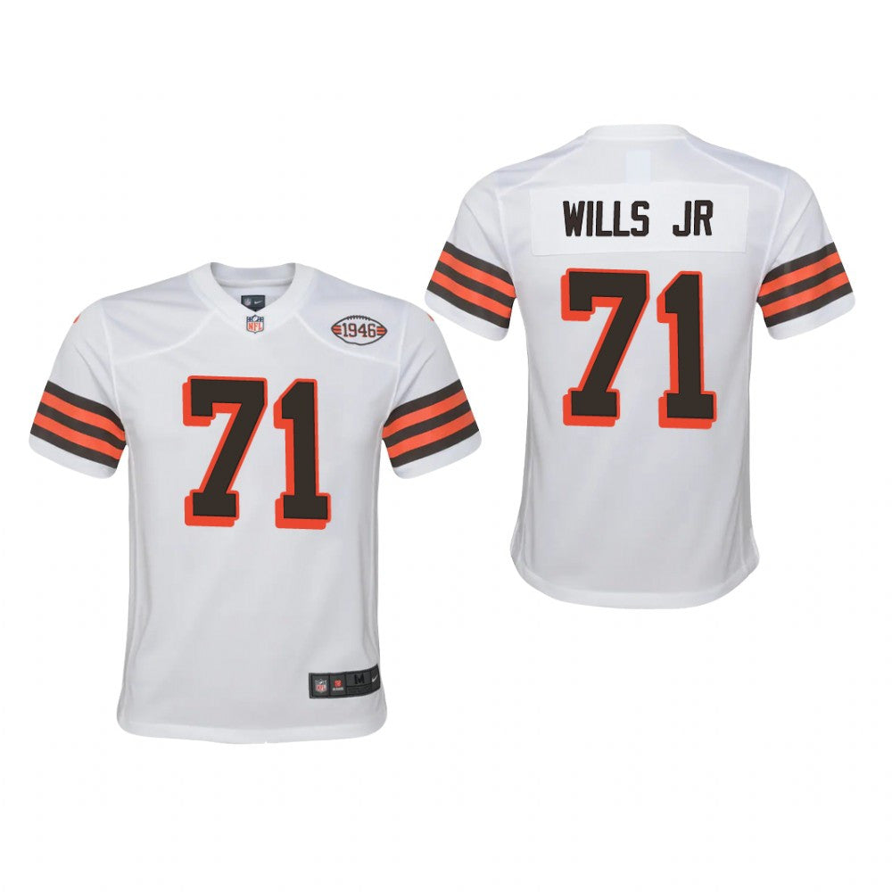 Cleveland Browns Jedrick Wills White Jersey 1946 Collection Youth