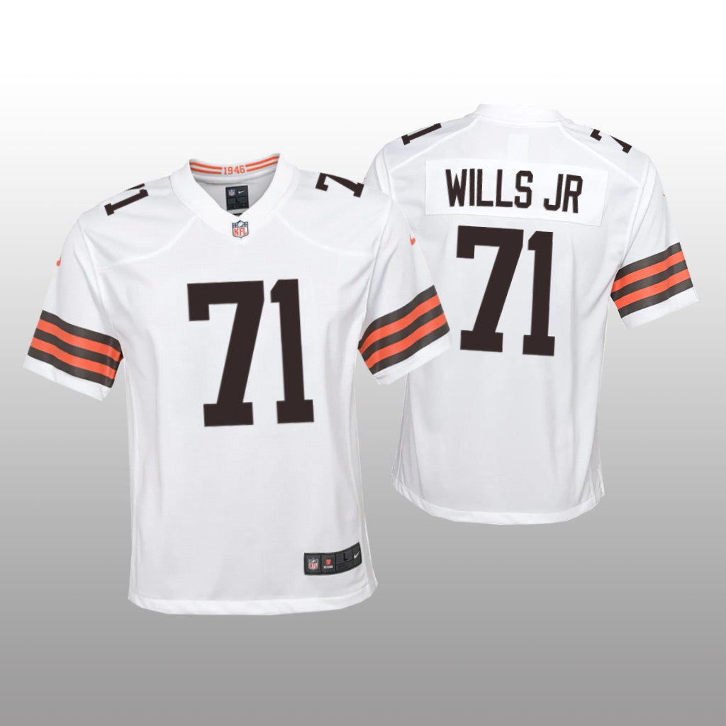 Cleveland Browns Jedrick Wills White Jersey Game Youth