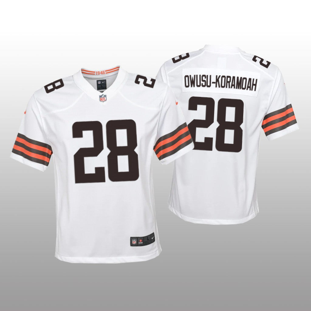Cleveland Browns Jeremiah Owusu-Koramoah White Jersey Game Youth