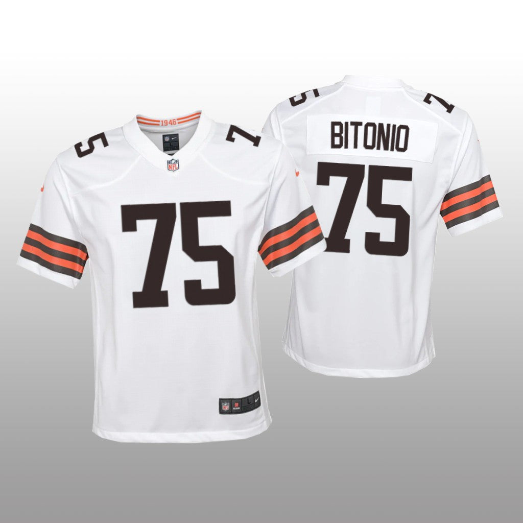 Cleveland Browns Joel Bitonio White Jersey Game Youth