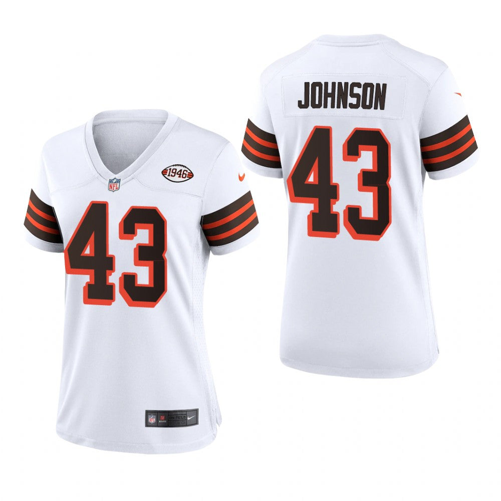 Cleveland Browns John Johnson White Jersey 1946 Collection Women's