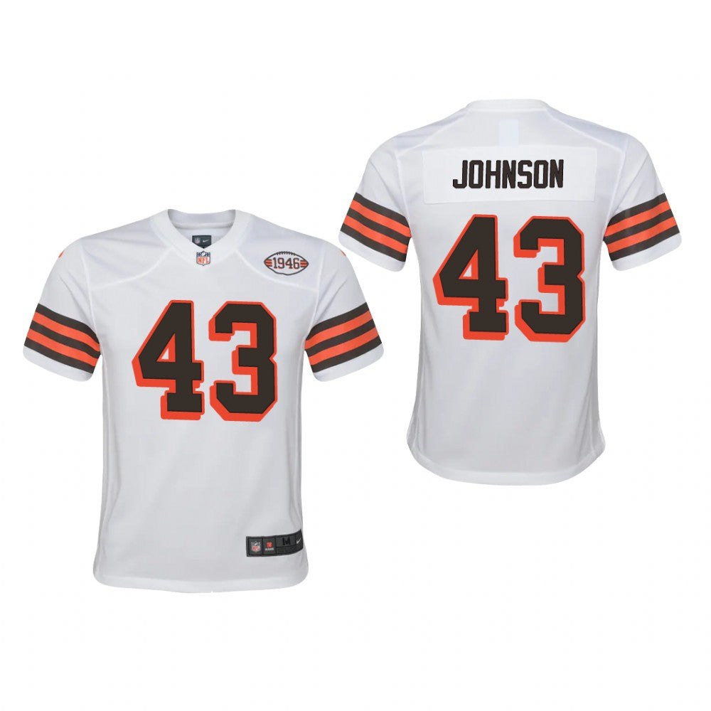 Cleveland Browns John Johnson White Jersey 1946 Collection Youth