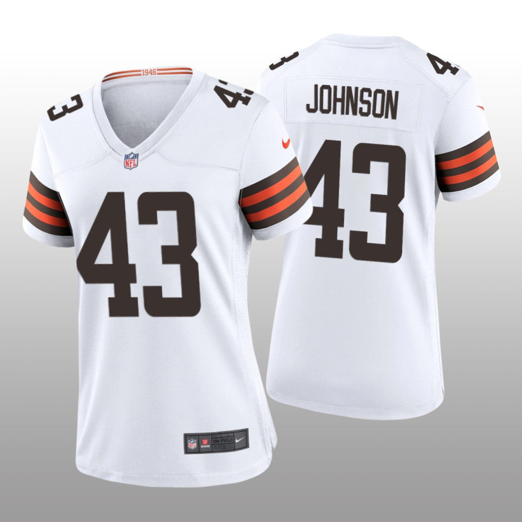 Cleveland Browns John Johnson White Jersey Game Women's