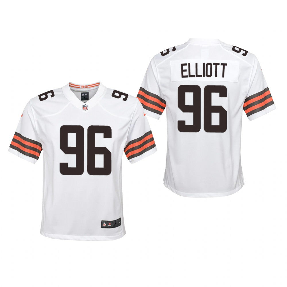 Cleveland Browns Jordan Elliott White Jersey Game Youth
