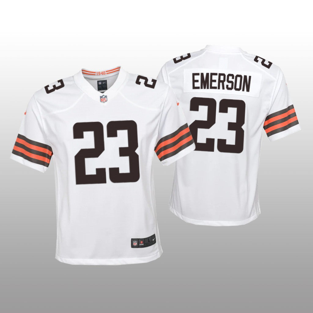 Cleveland Browns Martin Emerson White Jersey Game Youth