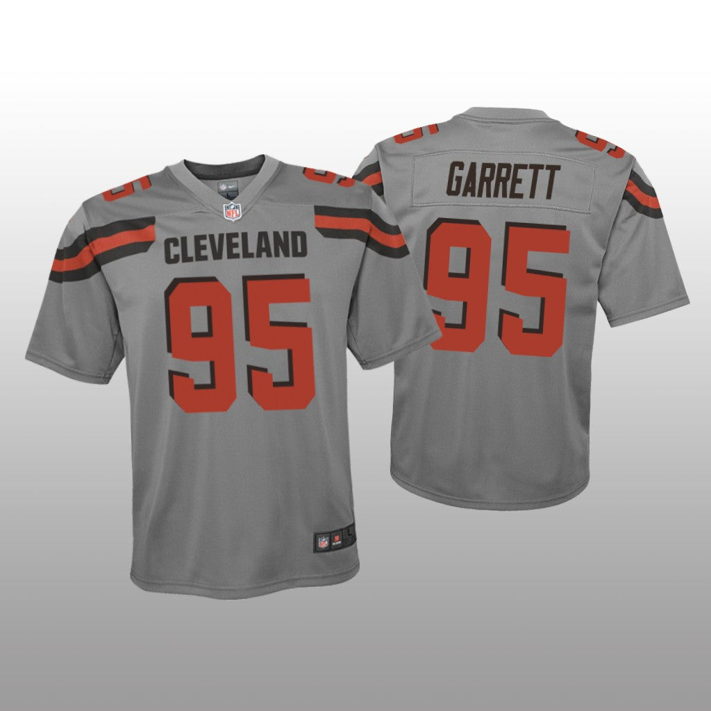 Cleveland Browns Myles Garrett Gray Jersey Inverted Game Youth
