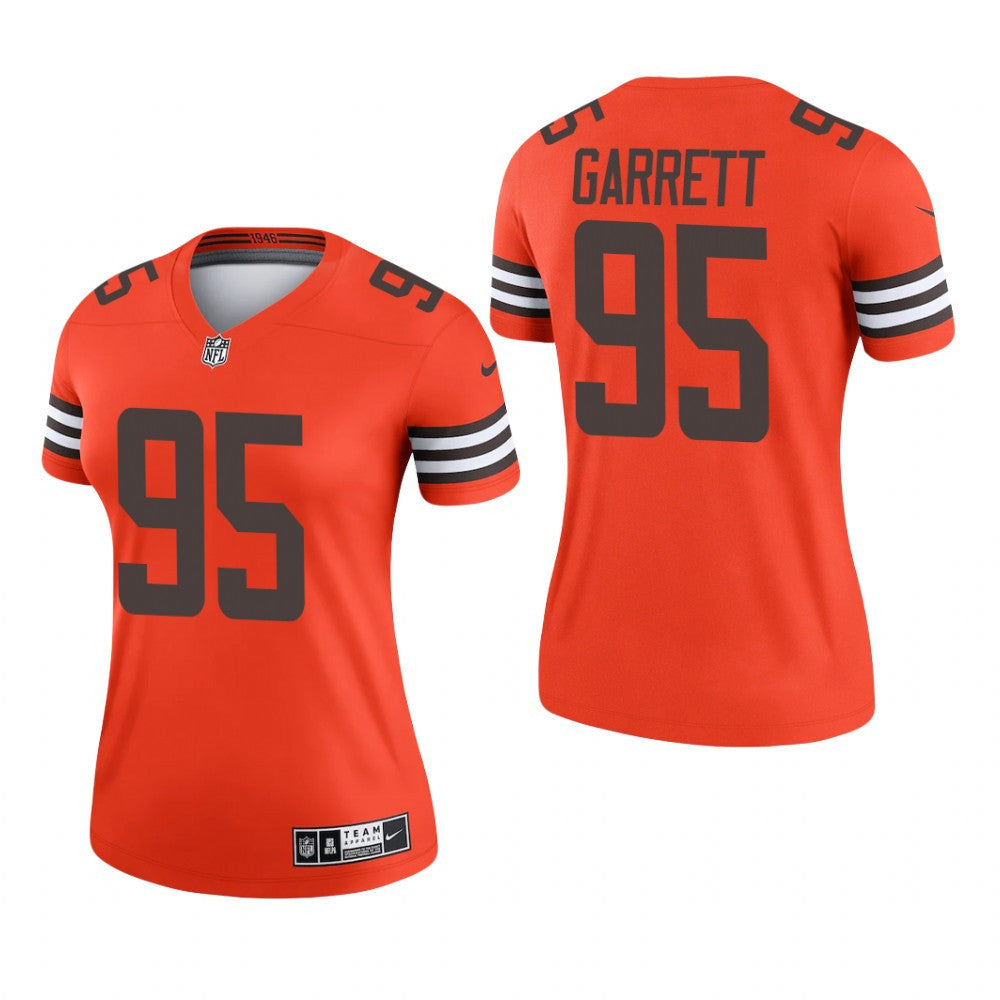 Cleveland Browns Myles Garrett Orange Jersey Inverted Legend Women's