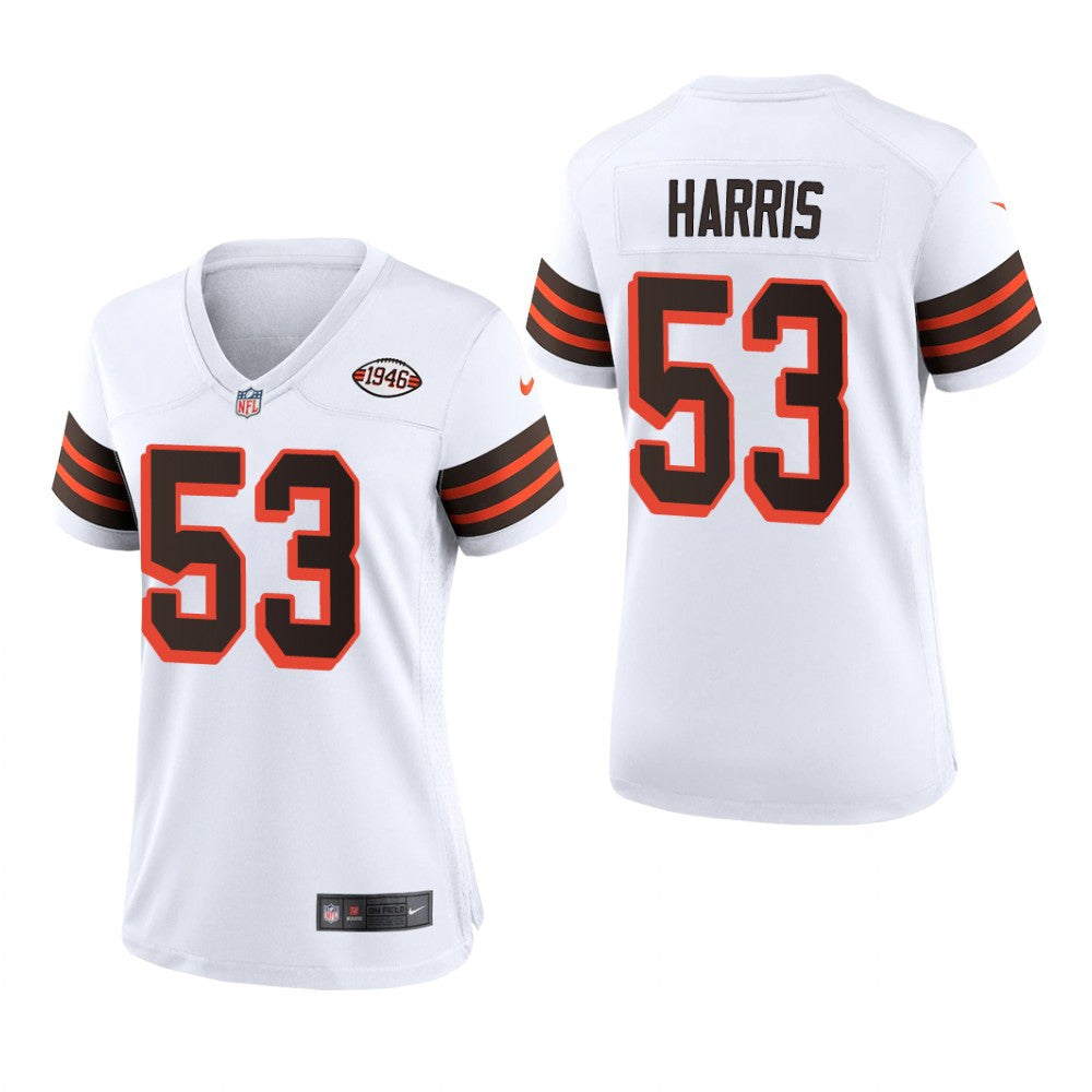 Cleveland Browns Nick Harris White Jersey 1946 Collection Women's