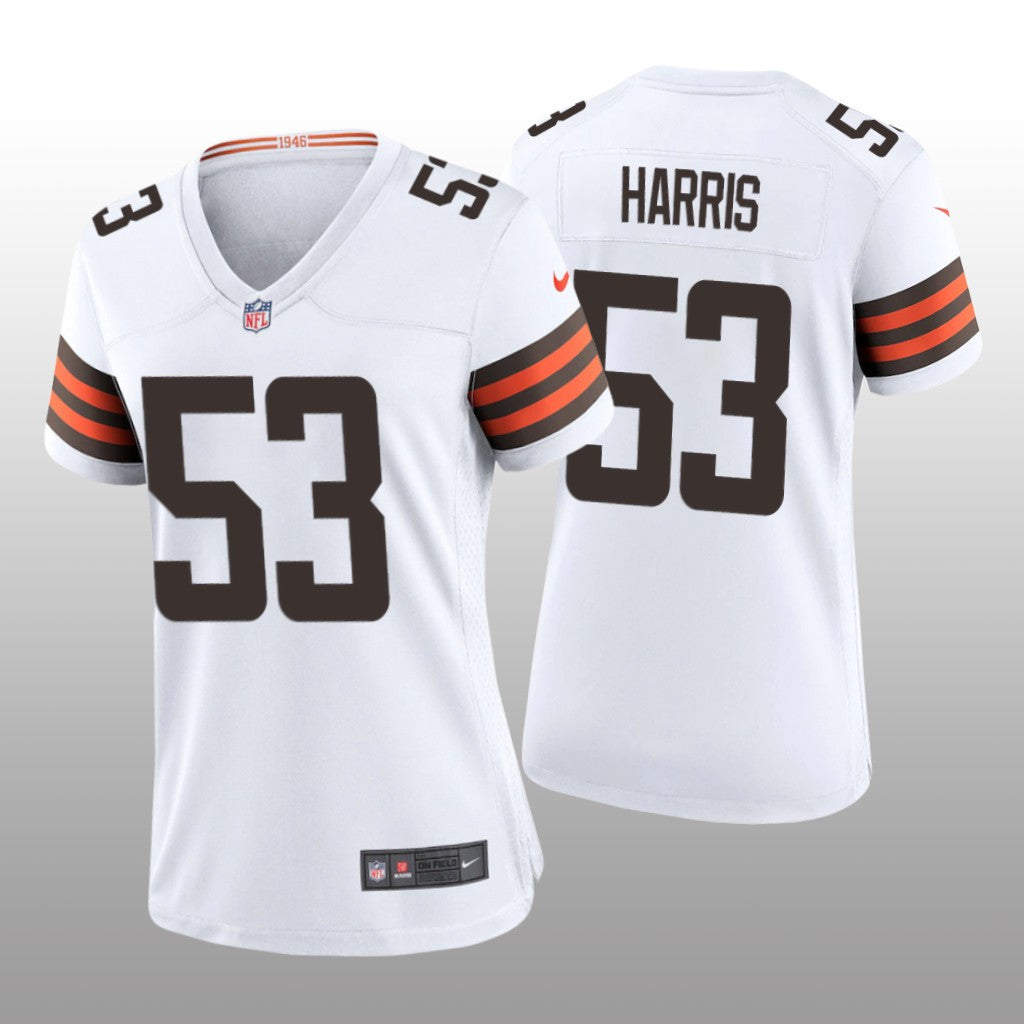 Cleveland Browns Nick Harris White Jersey Game Women's