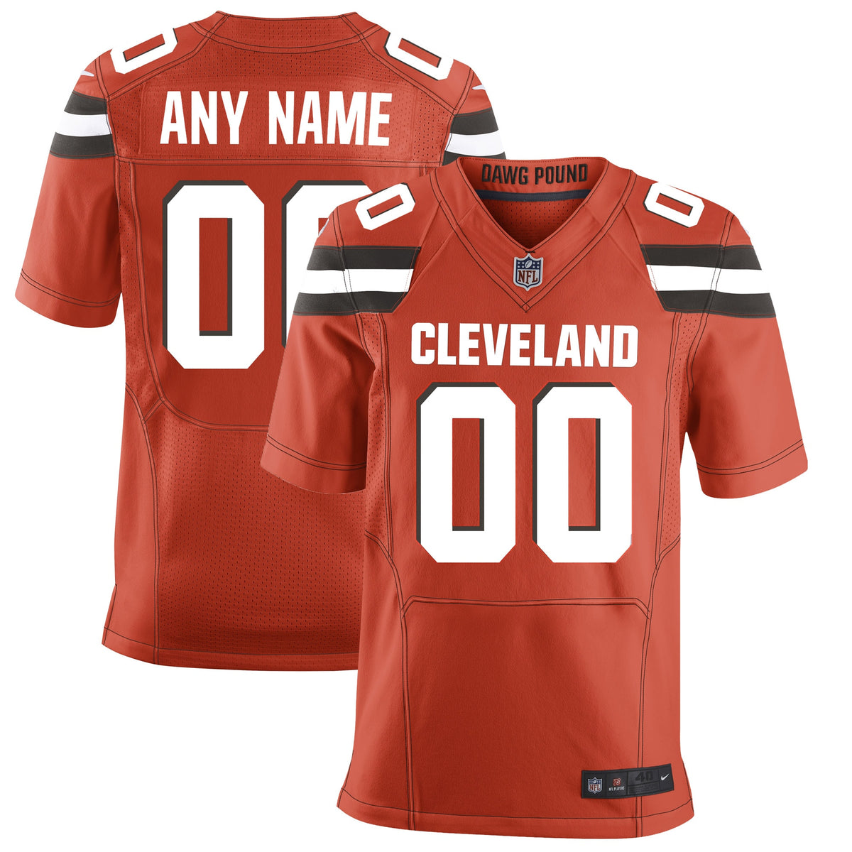 Cleveland Browns Nike Custom Alternate Elite Jersey Orange