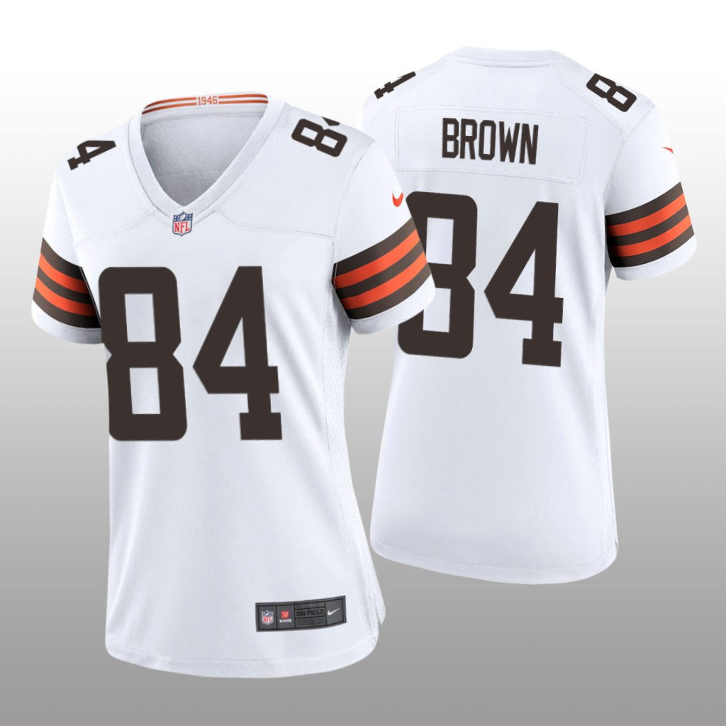 Cleveland Browns Pharaoh Brown White Jersey Game Women's