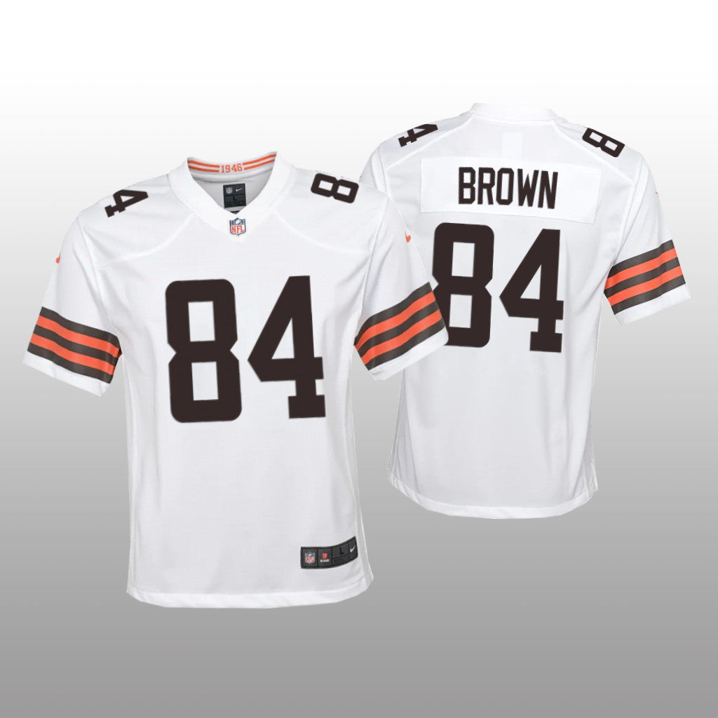 Cleveland Browns Pharaoh Brown White Jersey Game Youth