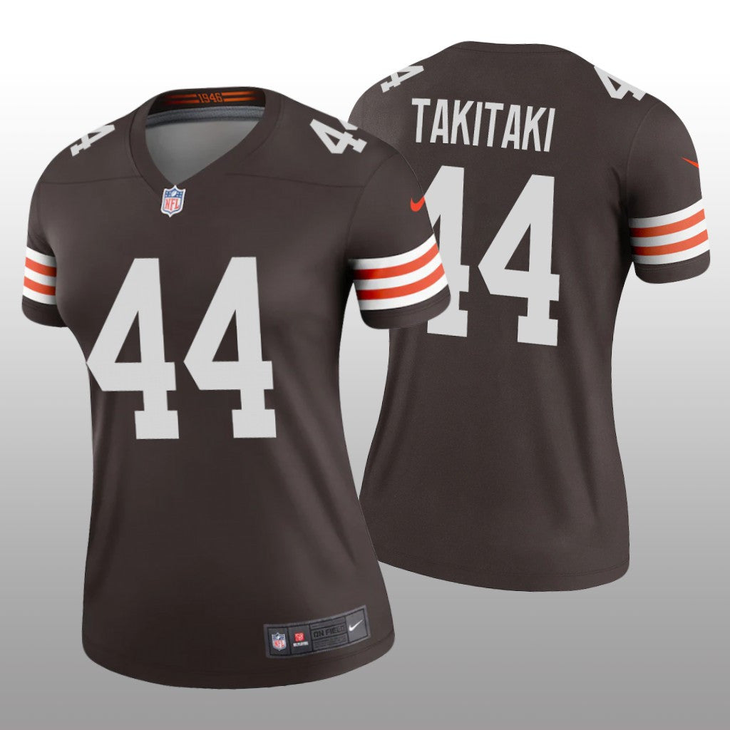 Cleveland Browns Sione Takitaki Brown Jersey Legend Women's