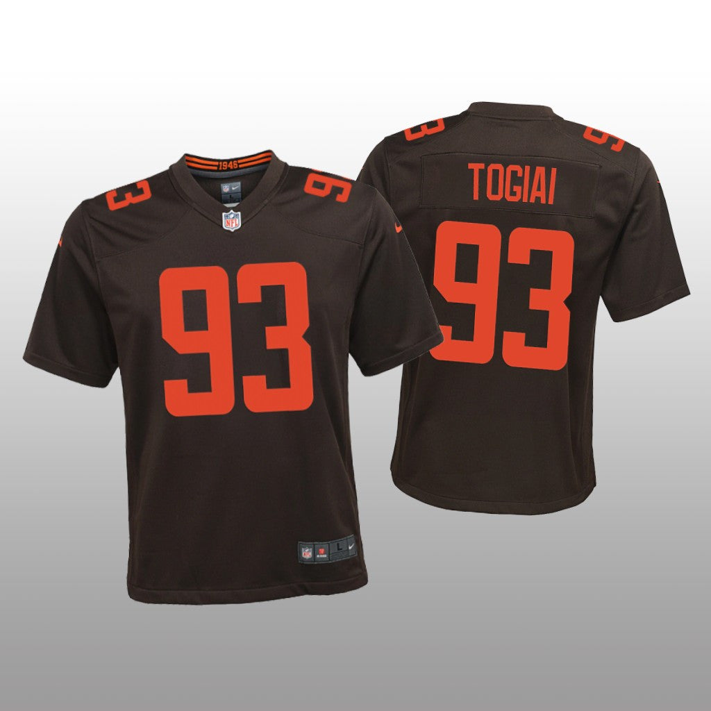 Cleveland Browns Tommy Togiai Brown Jersey Alternate Game Youth