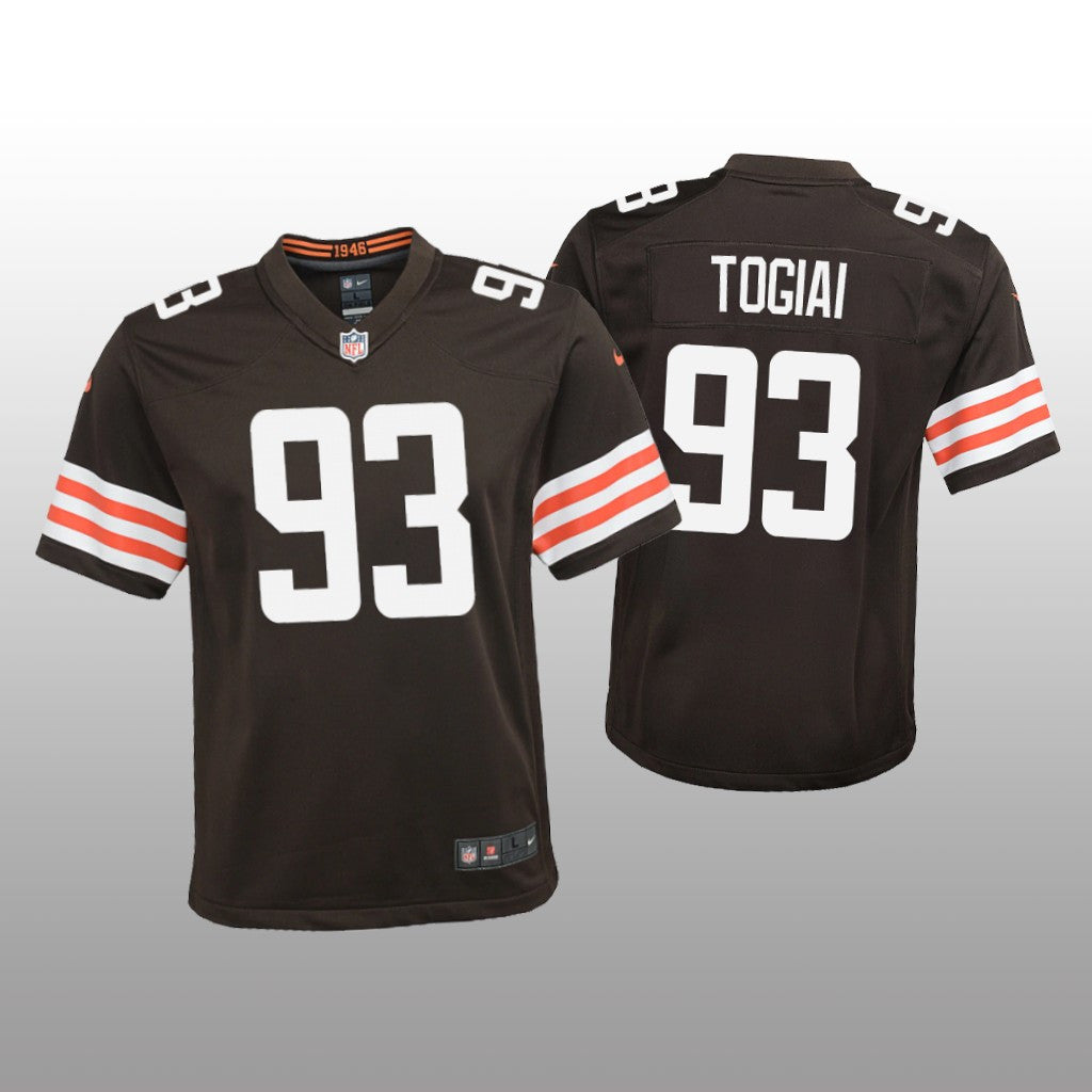Cleveland Browns Tommy Togiai Brown Jersey Game Youth