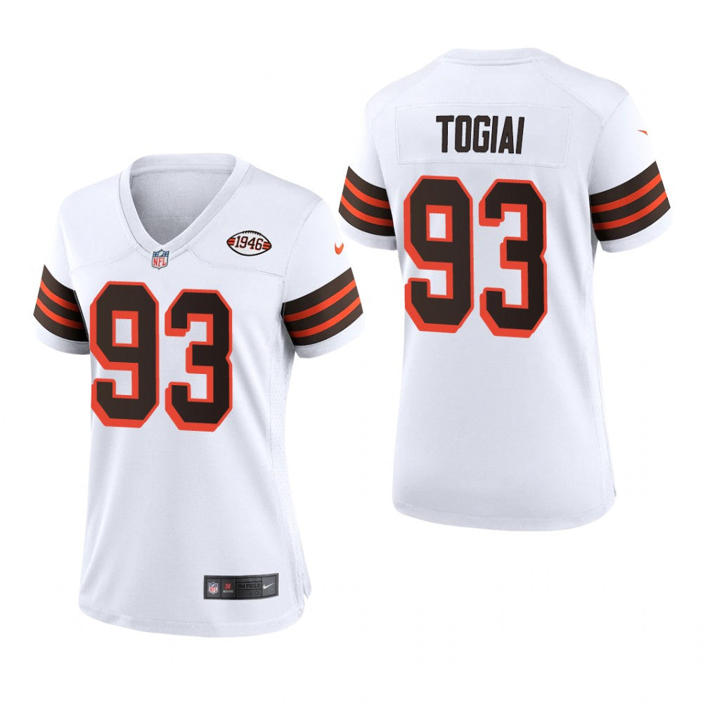 Cleveland Browns Tommy Togiai White Jersey 1946 Collection Women's