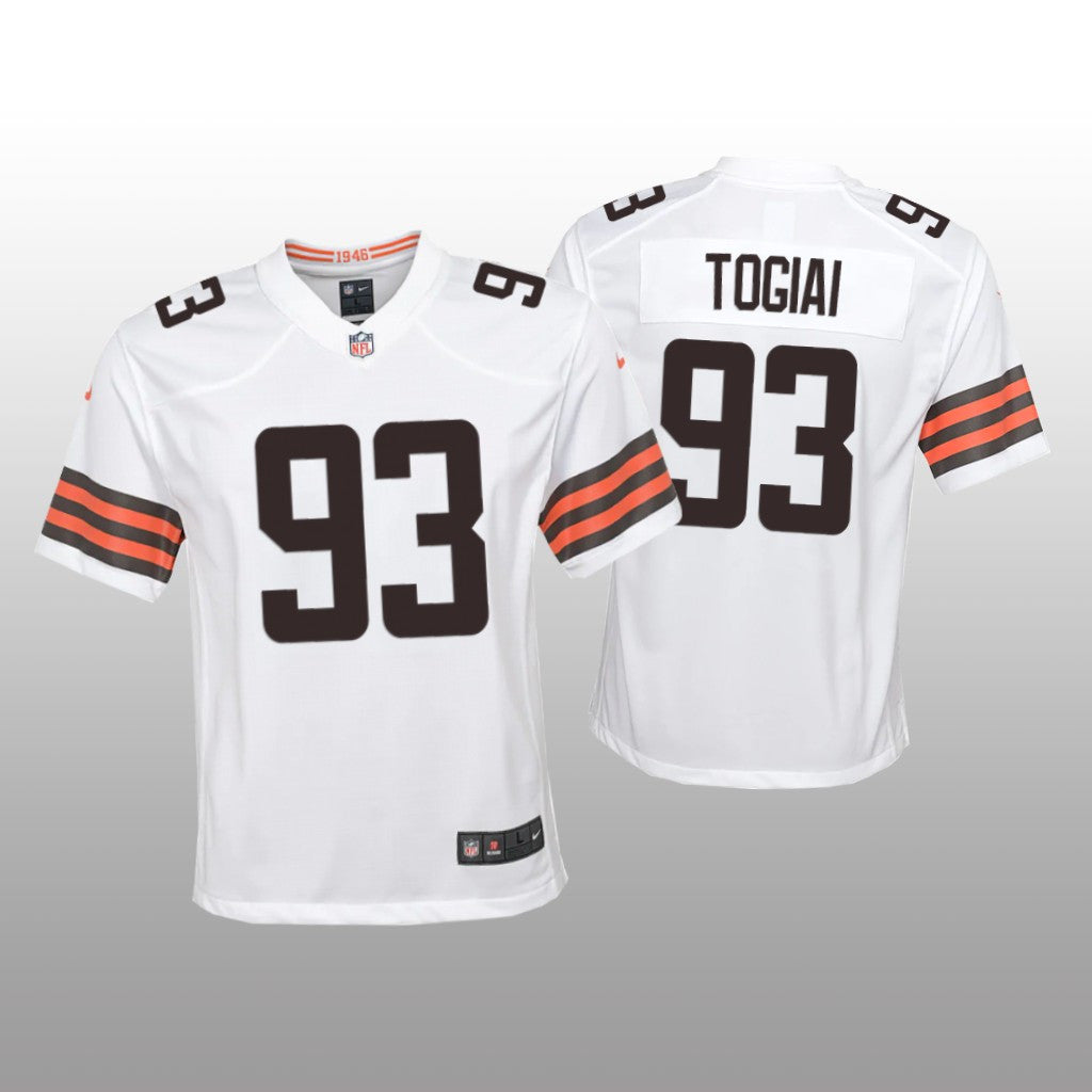 Cleveland Browns Tommy Togiai White Jersey Game Youth