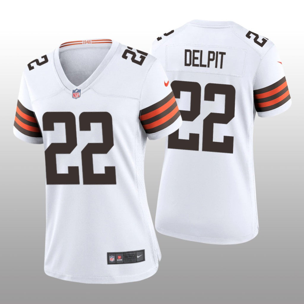 Cleveland Browns White Grant Delpit Game Jersey