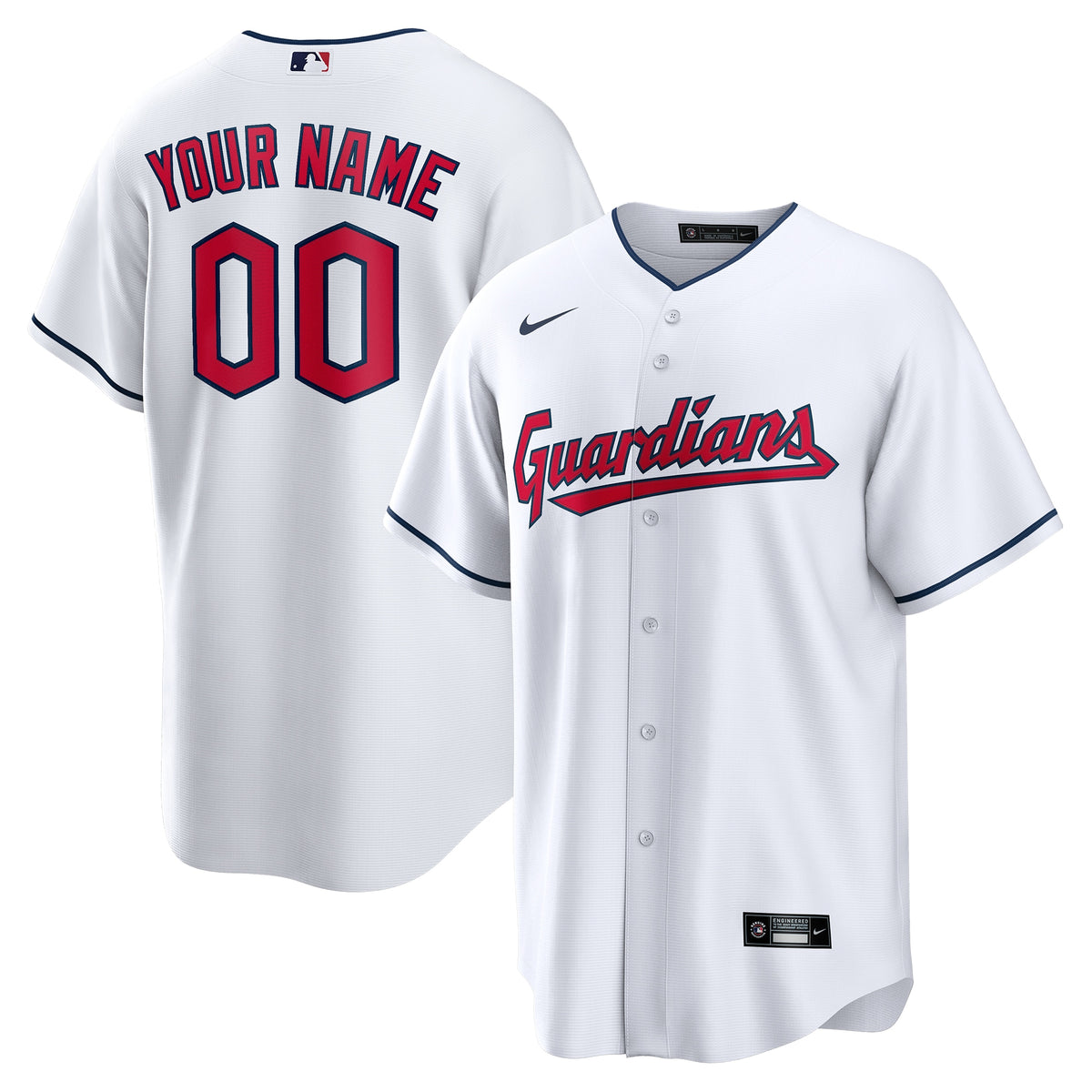 Cleveland Guardians Nike Replica Custom Jersey White