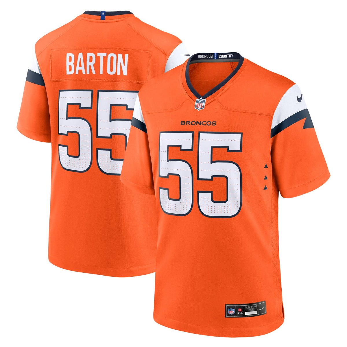 Cody Barton Denver Broncos Nike Game Jersey Orange